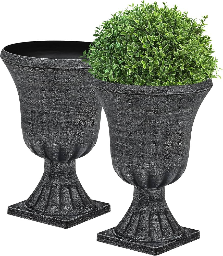 22" Timeless Urn Planters for Outdoor Plants, Set of 2 Plastic Large Flower Pot with Handmade Was... | Amazon (US)