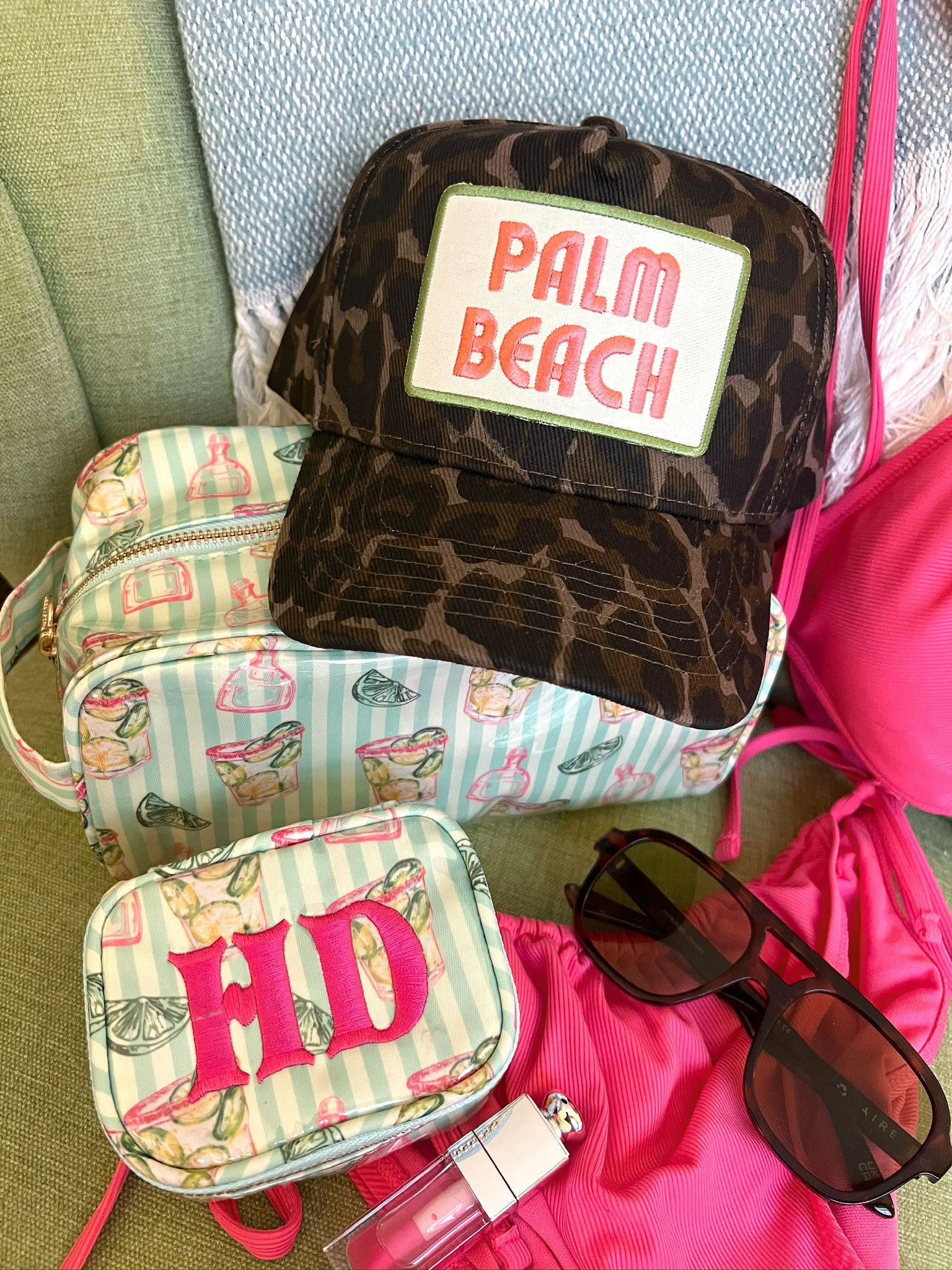 Palm Beach - Leopard Vintage Trucker Hat | KenzKustomz