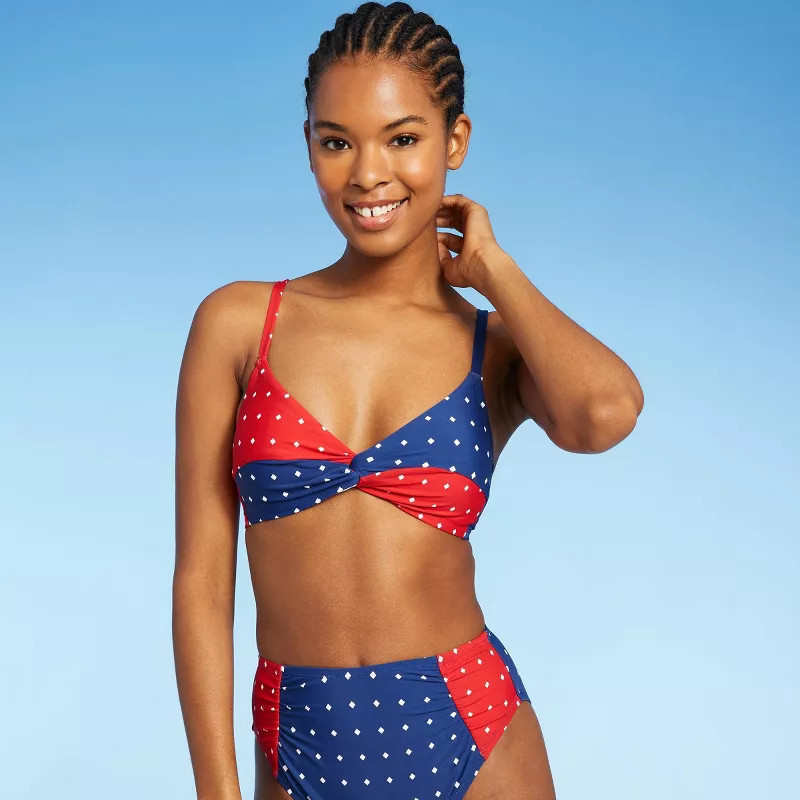 Women's Twist-Front Bikini Top - Sea Angel Red | Target