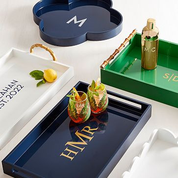 Open Side Lacquer Serving Tray | Mark and Graham | Mark and Graham