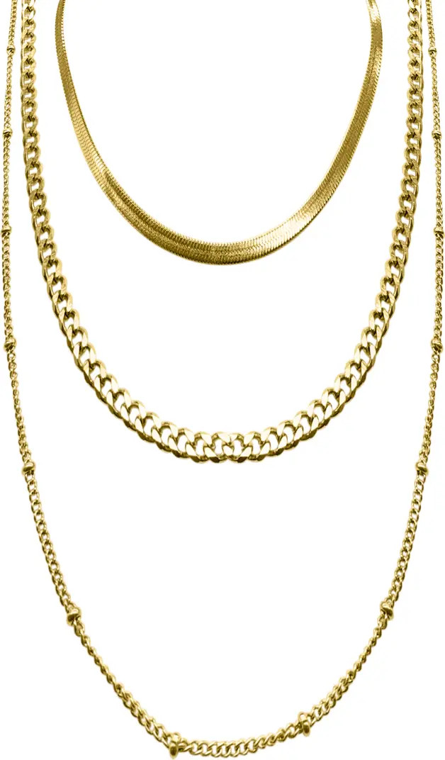 Water Resistant Layered Chain Necklace | Nordstrom Rack