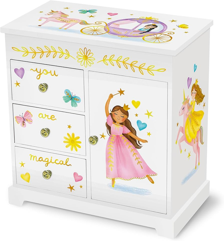 Giggle & Honey Princess Musical Jewelry Box for Girls - Kids Music Box with Drawers, Fairytale Gi... | Amazon (US)