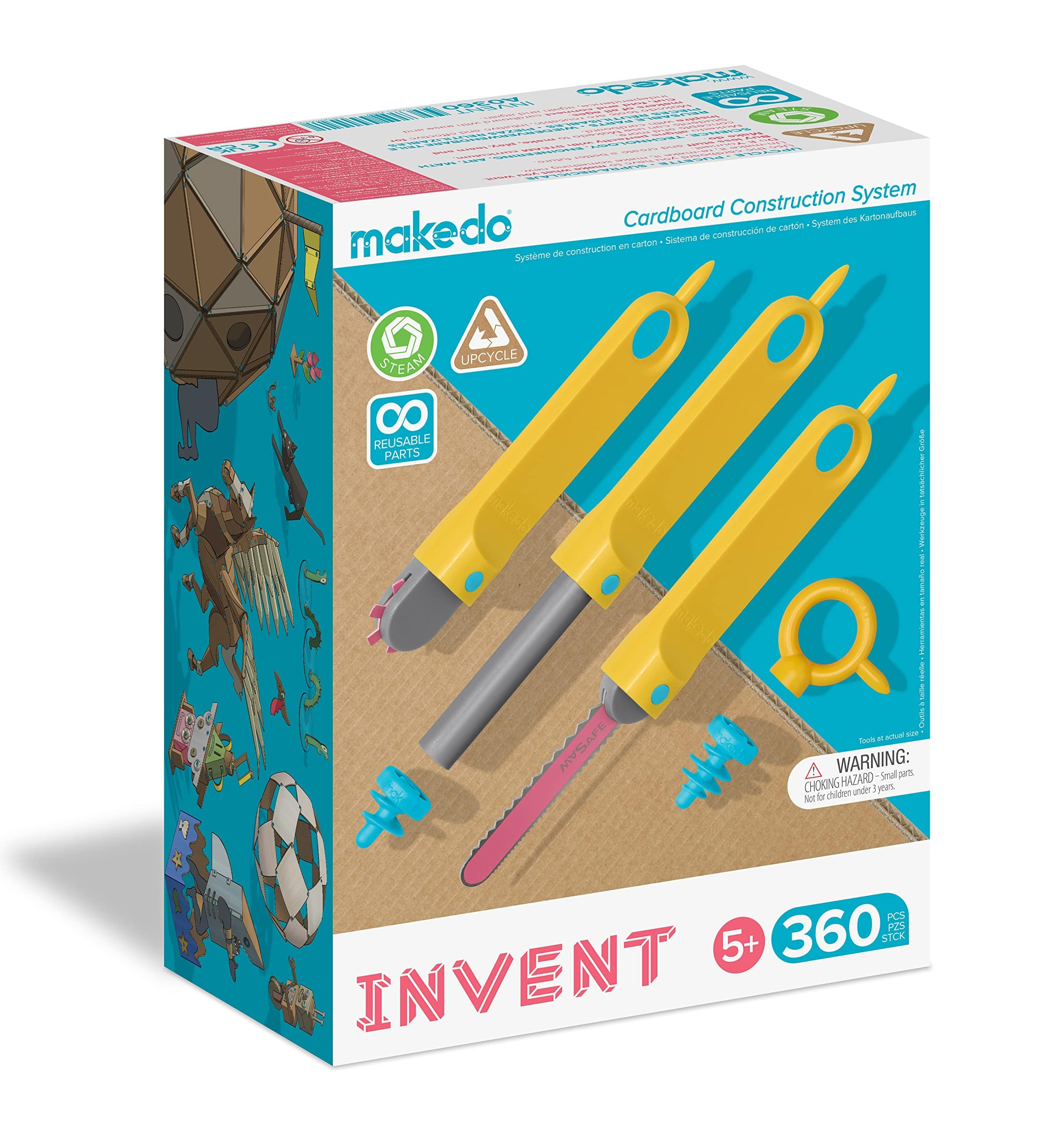 Makedo Invent | Upcycled Cardboard Construction Toolkit in Large Toolbox (360 Pieces) | STEM + ST... | Amazon (US)
