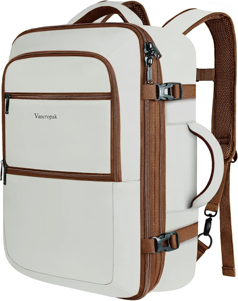 Vancropak Travel Backpack, 40L Flight Approved Carry On Backpack for Men & Women, Expandable Larg... | Amazon (US)