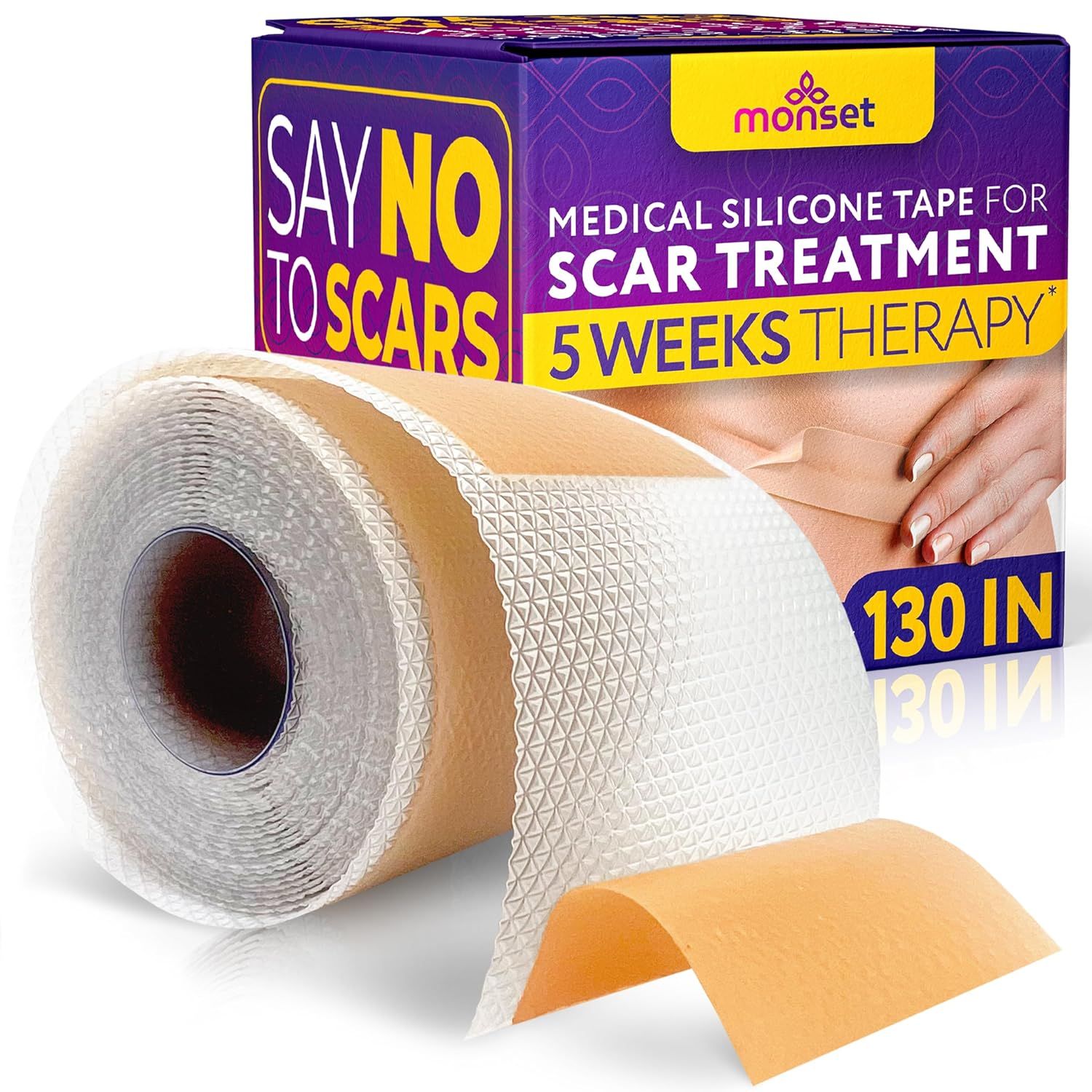 Silicone Scar Tape for Surgical Scars, Acne Scars, C-Section and More - Convenient and Effective ... | Amazon (US)