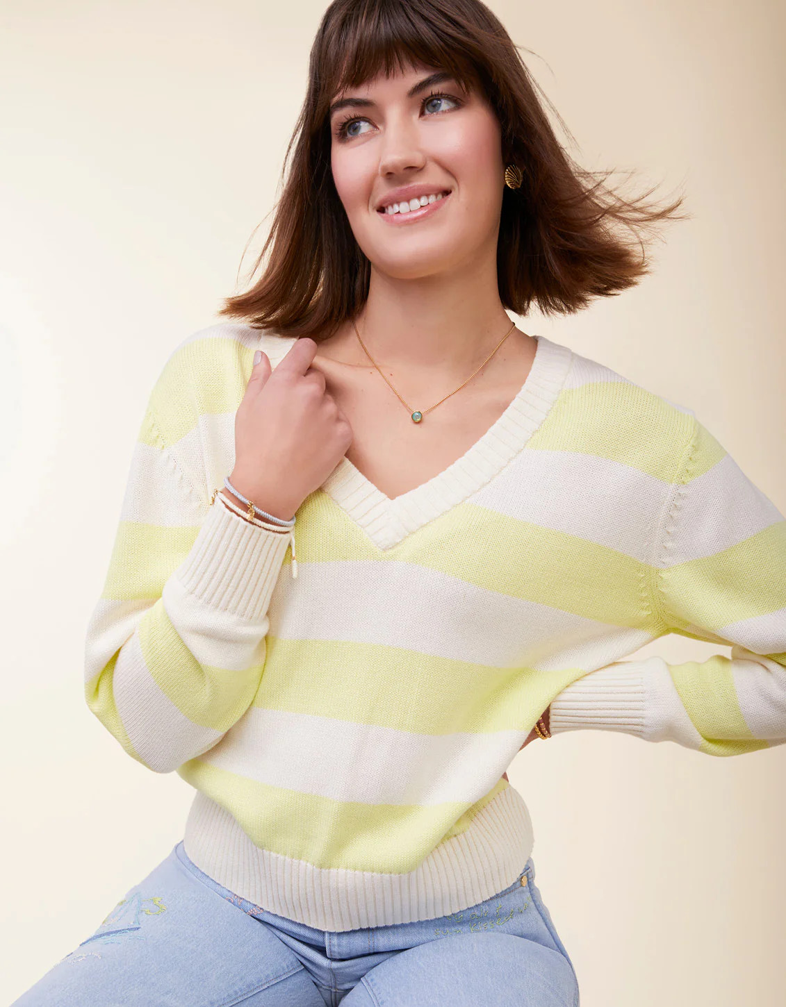 Harbour Sweater Citrus Stripe | Spartina 449