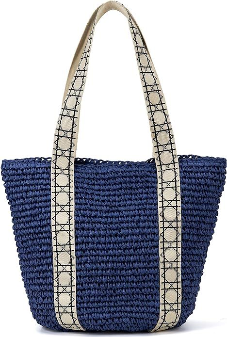 Straw Beach Bag The Tote Bag for Women straw purse hobo bags summer purses for women rattan wicke... | Amazon (US)