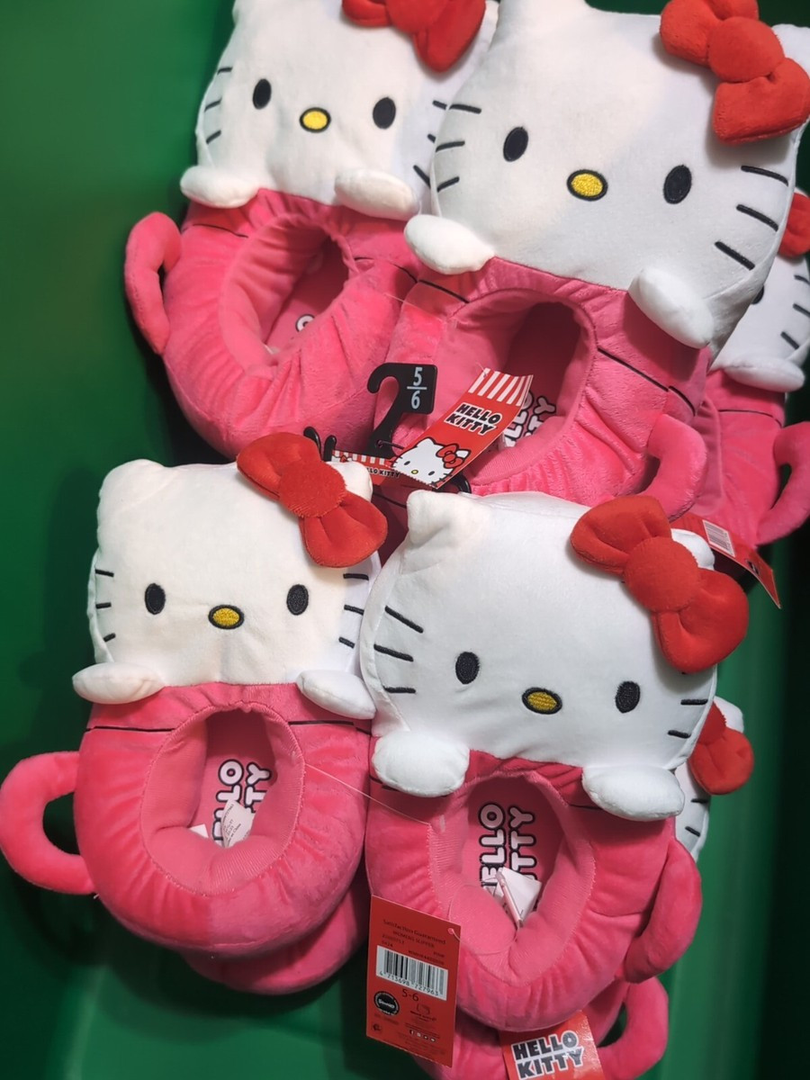 Hello Kitty Slippers Womens Size 11/12 Plush Popular Super Cute | eBay US