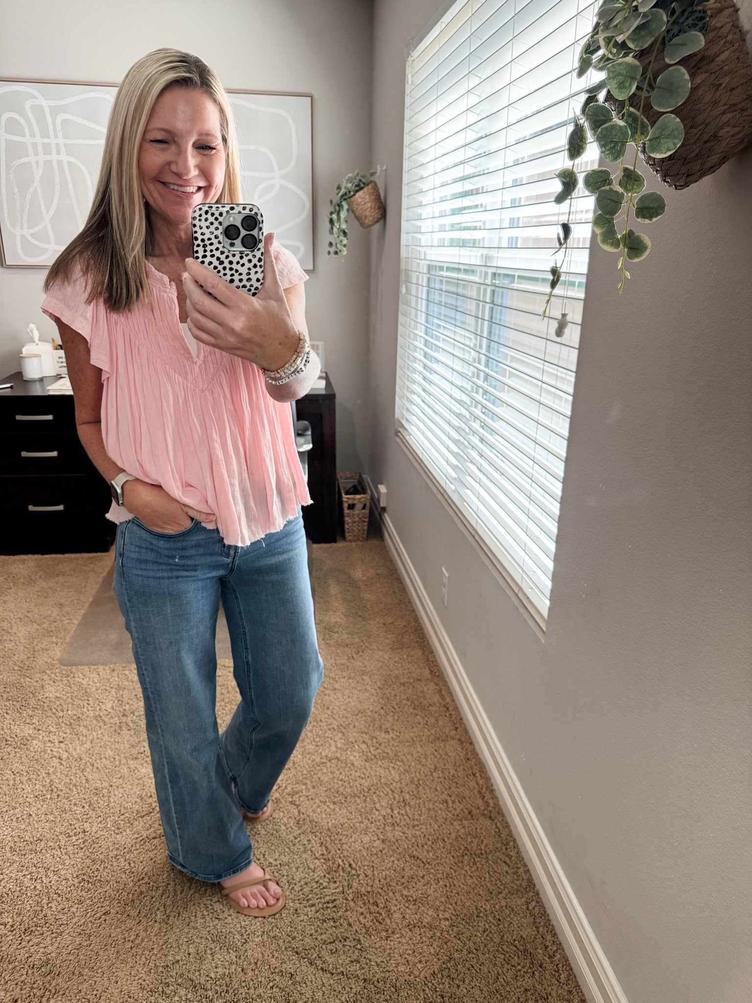 Outfit repeat with this look featuring my Quince wide leg jeans. I love the stretch these have and the length works both with a flat or heel.

#LTKootd #LTKWorkwear #LTKOver40
