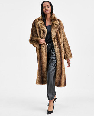 Women's Notch-Lapel Snap-Front Faux-Fur Jacket, Macy's Exclusive | Macy's