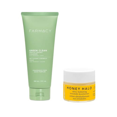 Farmacy Face Cleanser & Honey Halo Duo – Gentle Creamy Face Cleanser (5 fl oz), Honey Halo Ceramide Moisturizer (9ml) for Nourishing Makeup Removal & Deep Hydration | Amazon (US)