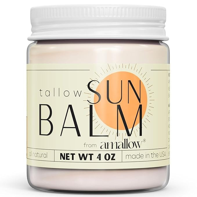 Amallow - Tallow Sun Balm with Zinc Oxide - Tinted Mineral Sun Balm with Cocoa Powder - Natural, ... | Amazon (US)