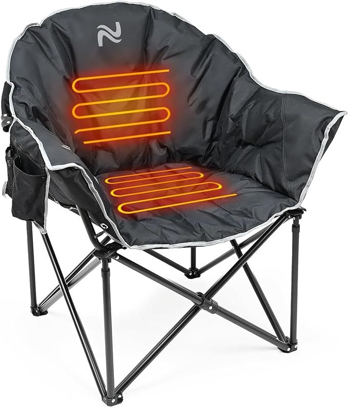 NAIZEA Heated Camping Chair, Oversized Camping Folding Chair, Patio Lounge Chairs with 3 Heat Le... | Amazon (US)