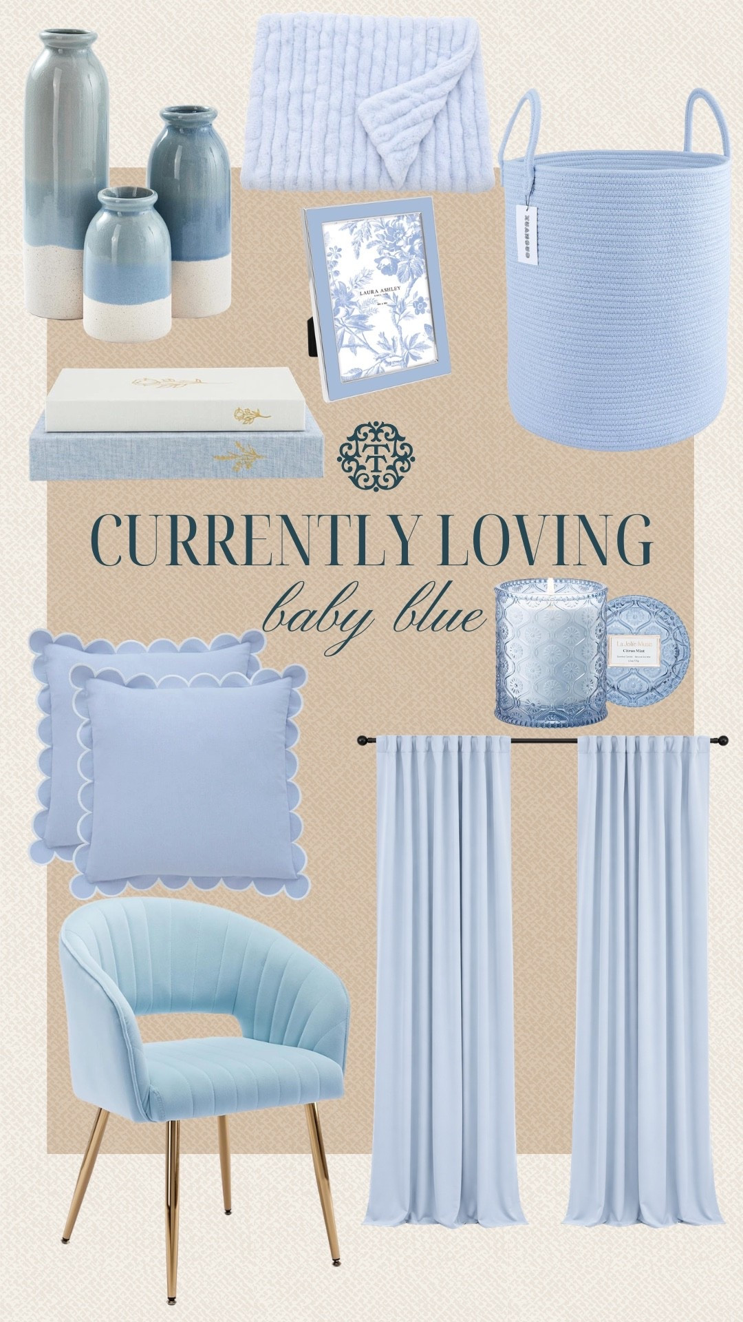 We pulled a baby blue mix that keeps everything feeling calm, all found on Amazon. The mix of textures with the pillows, glass, and curtains adds just enough contrast. This would work well for a bedroom reset, a cozy reading corner, or a light living space update.

#LTKHome #LTKOver40 #LTKSeasonal