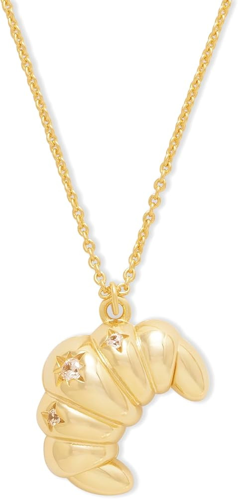 Wanderlust + Co Croissant Necklace 14K Gold Plated/Rhodium Plated Jewelry Hypoallergenic Shower-s... | Amazon (US)
