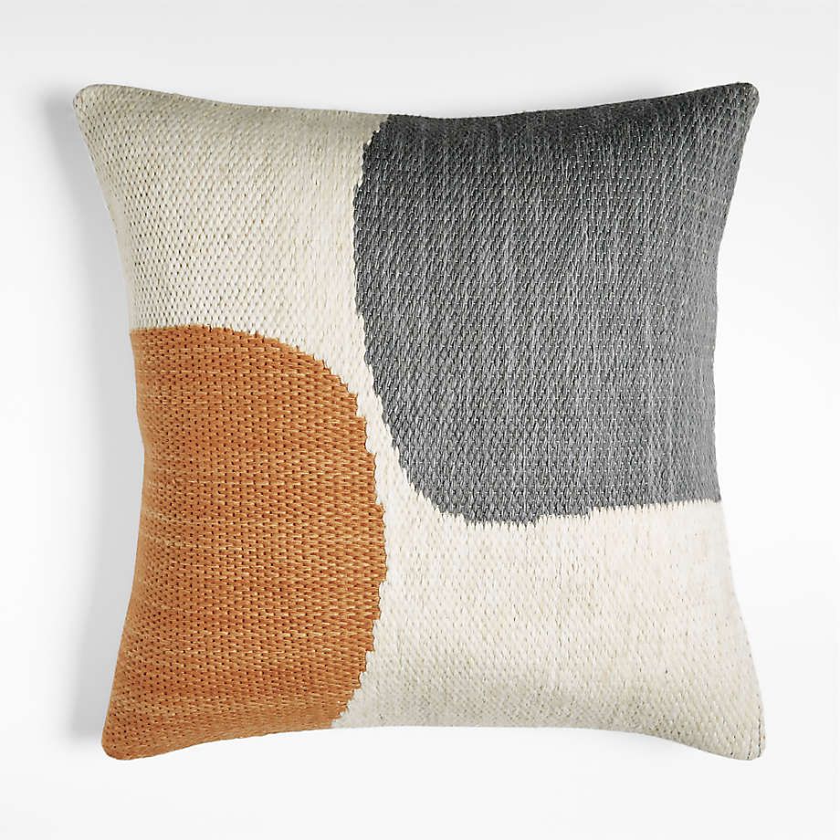 Corby 23" Geometric Kilim Ink Black Pillow Cover + Reviews | Crate & Barrel | Crate & Barrel