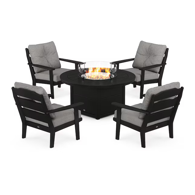 allen + roth by POLYWOOD Oakport 5 -Piece Patio Conversation Set with Gray Revolution | Lowe's