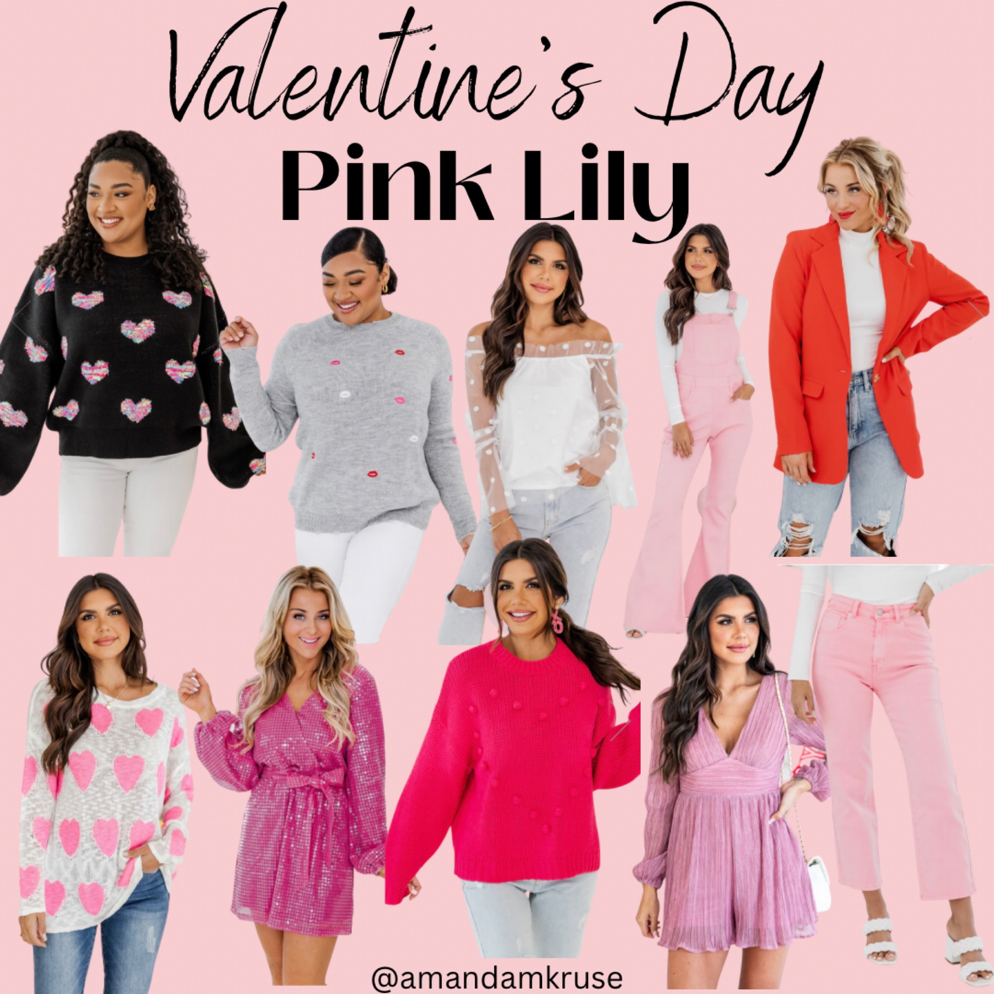 Valentine’s Day.
Work outfit.
Heart sweater.
Polka dot top.
Mesh sleeve top.
Blazer.
Sequin dress.
Cropped jeans.

#LTKunder100 #LTKunder50 #LTKFind