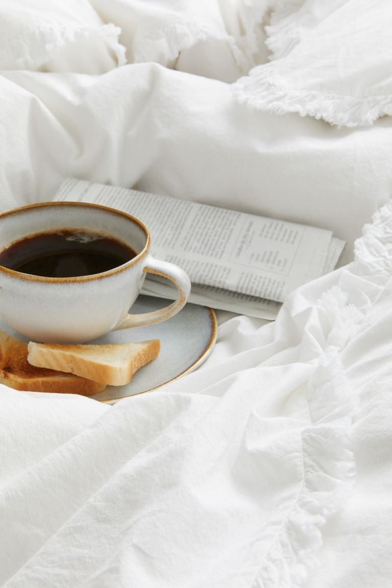 Frill-trimmed single duvet cover set | H&M (UK, MY, IN, SG, PH, TW, HK)