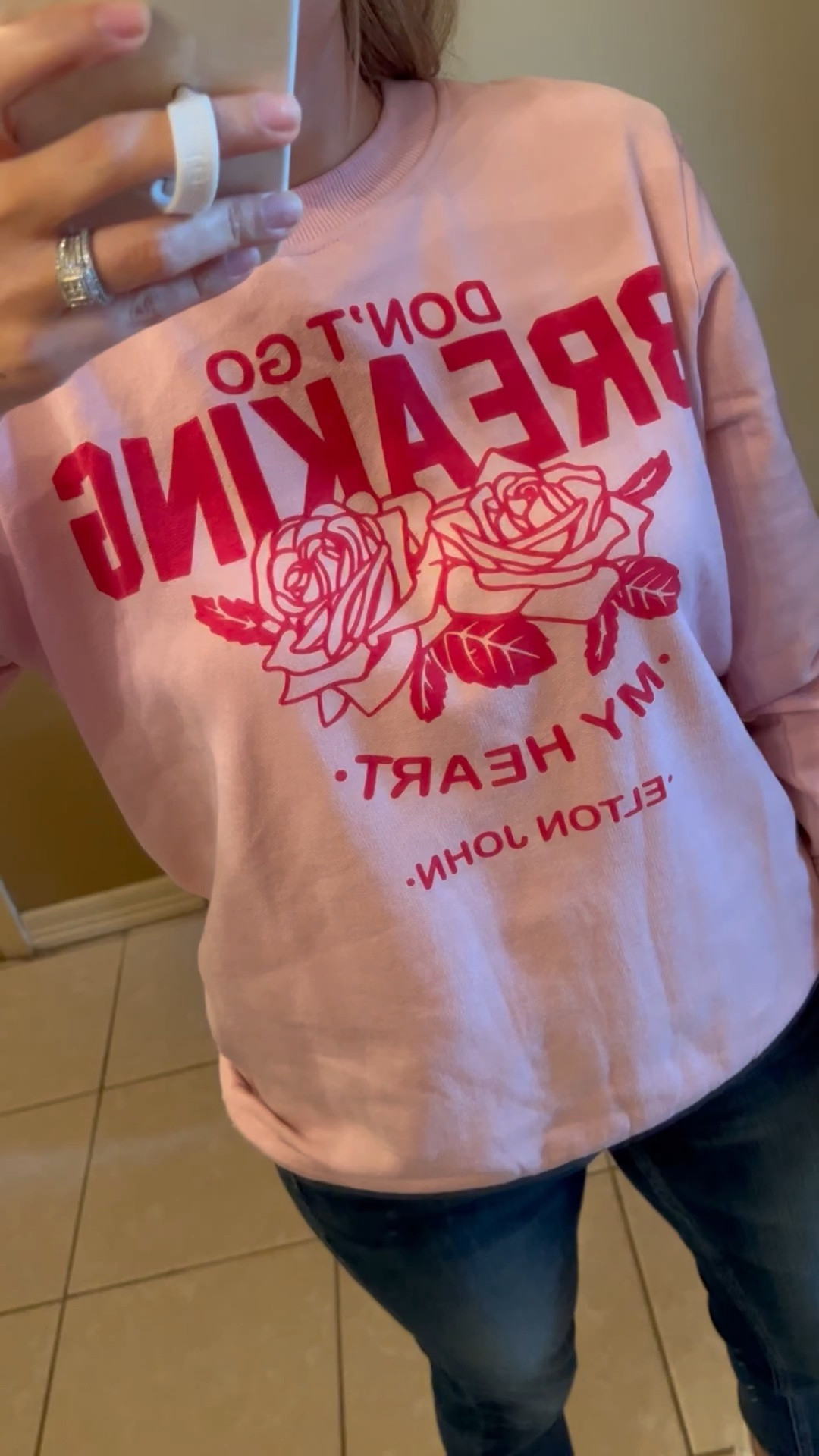 Galentines day outfit pink sweatshirt 
Wearing sz L
Elton John
Red roses
Now dont go breaking my heart
Valentine’s Day
Casual
Target finds 
Target style
Galentines gift
Idea
Veja sneakers
White
Natural 
Budhagirl Bangles
Crimson
Pink
Three kings
Rose gold
All weather
Bracelets 

#LTKunder50 #LTKFind #LTKGiftGuide