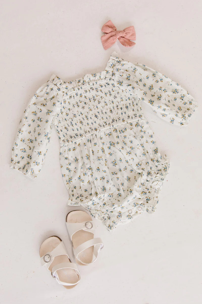 Baby Madeline Romper in Blue | Ivy City Co