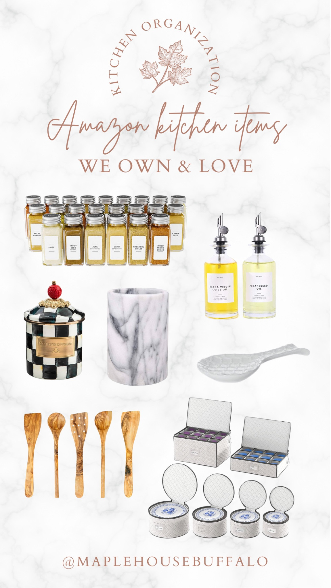 Amazon kitchen items we own and love! Modern accessories go a long way! 

Mackenzie Childs small canister | white embossed spoon rest | modern spice jars | modern oil & vinegar dispensers | olive wood spoon set | China storage containers

#LTKfindsunder100 #LTKstyletip #LTKhome