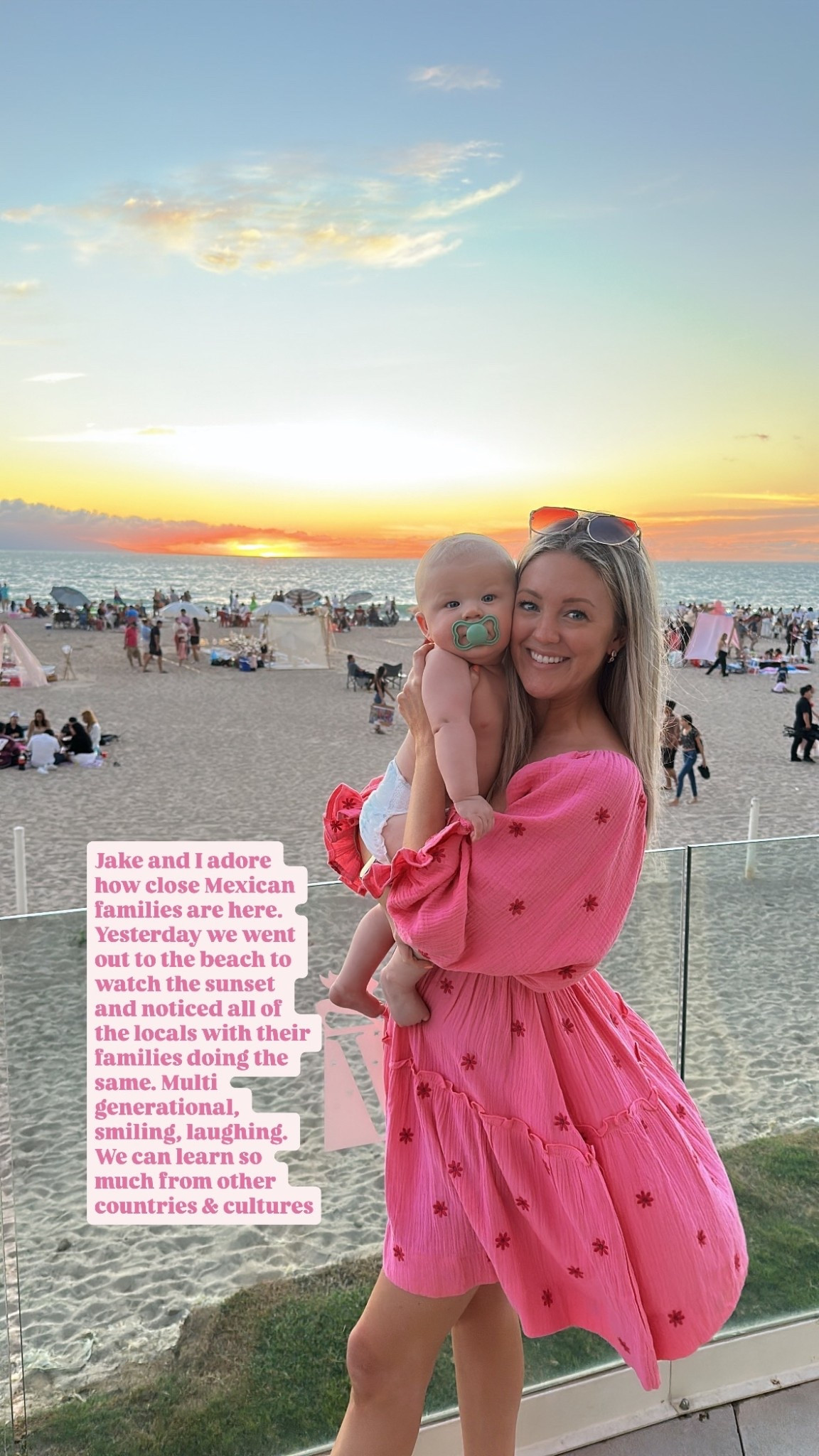 Jake and I adore how close Mexican families are here. Yesterday we went out to the beach to watch the sunset and noticed all of the locals with their families doing the same. Multi generational, smiling, laughing. We can learn so much from other countries & cultures

#LTKKids #LTKTravel #LTKdayinmylife