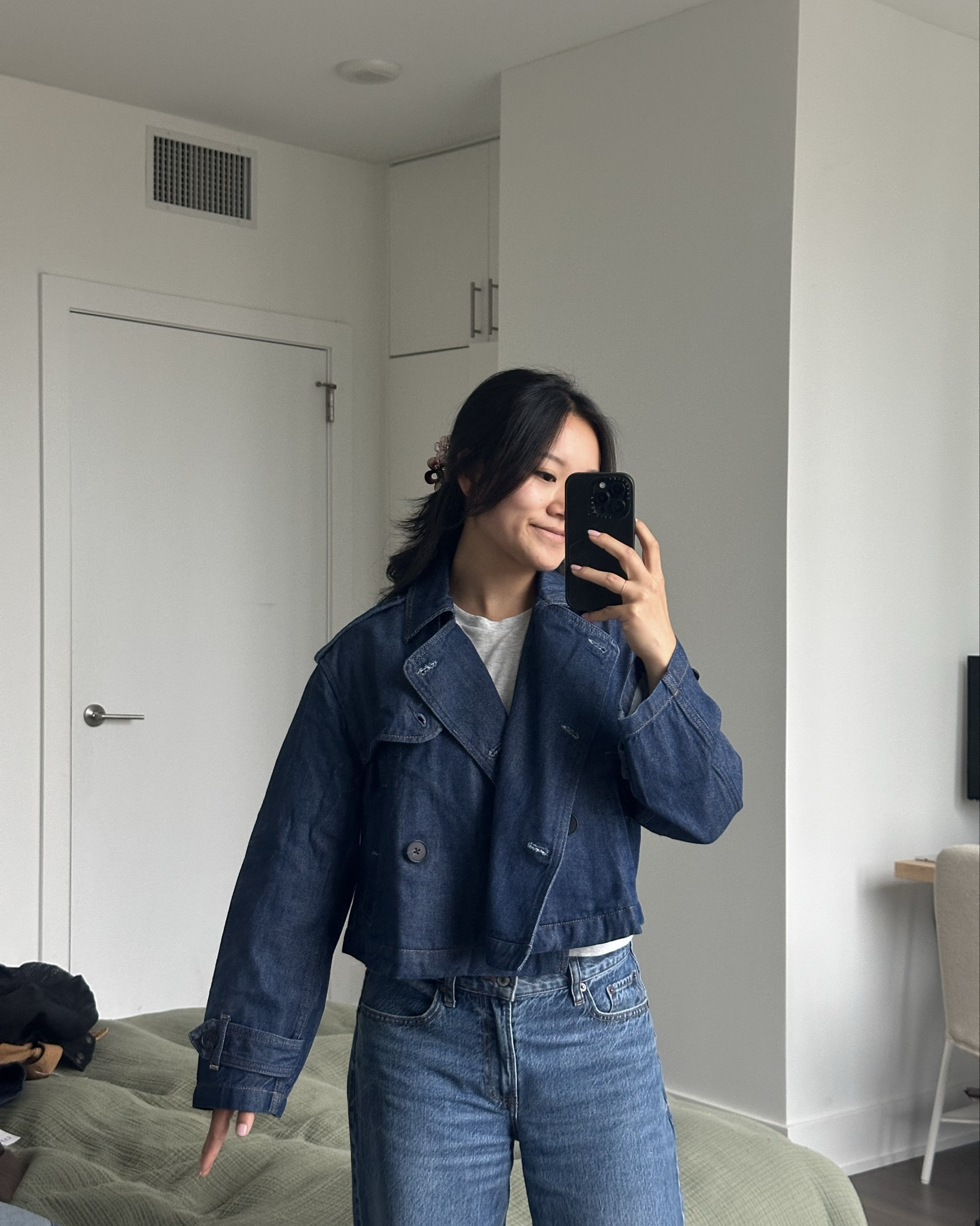 s petite in dark wash - very warm and flexible materiall