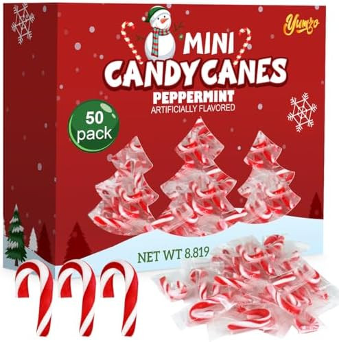 Christmas Mini Candy Canes Classic Red & White Peppermint Flavor for Holiday Family Indulgement -... | Amazon (US)