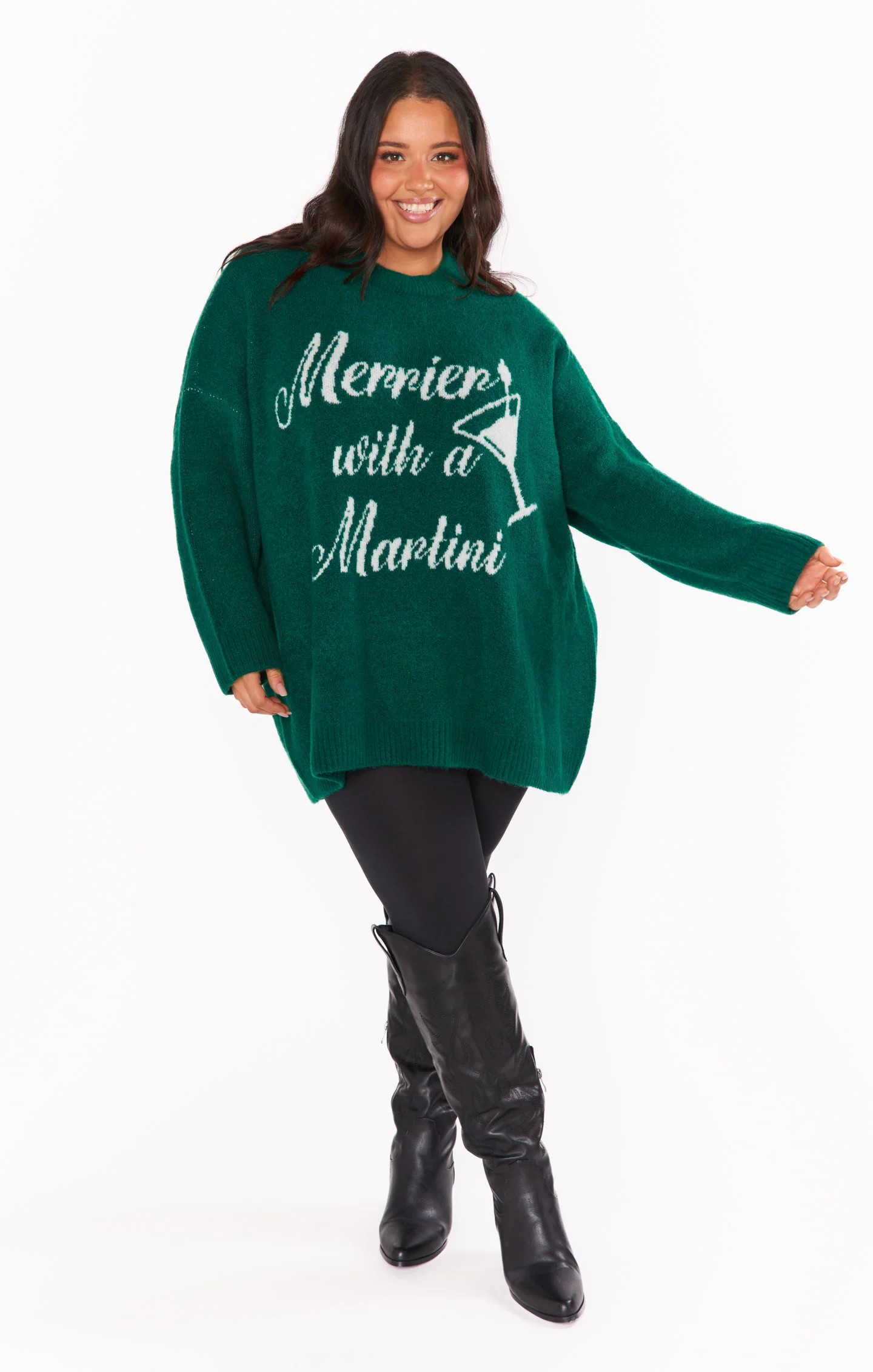 Classic Crewneck Sweater, in Martini Graphic Knit, Size: 1X | Show Me Your Mumu | Show Me Your Mumu