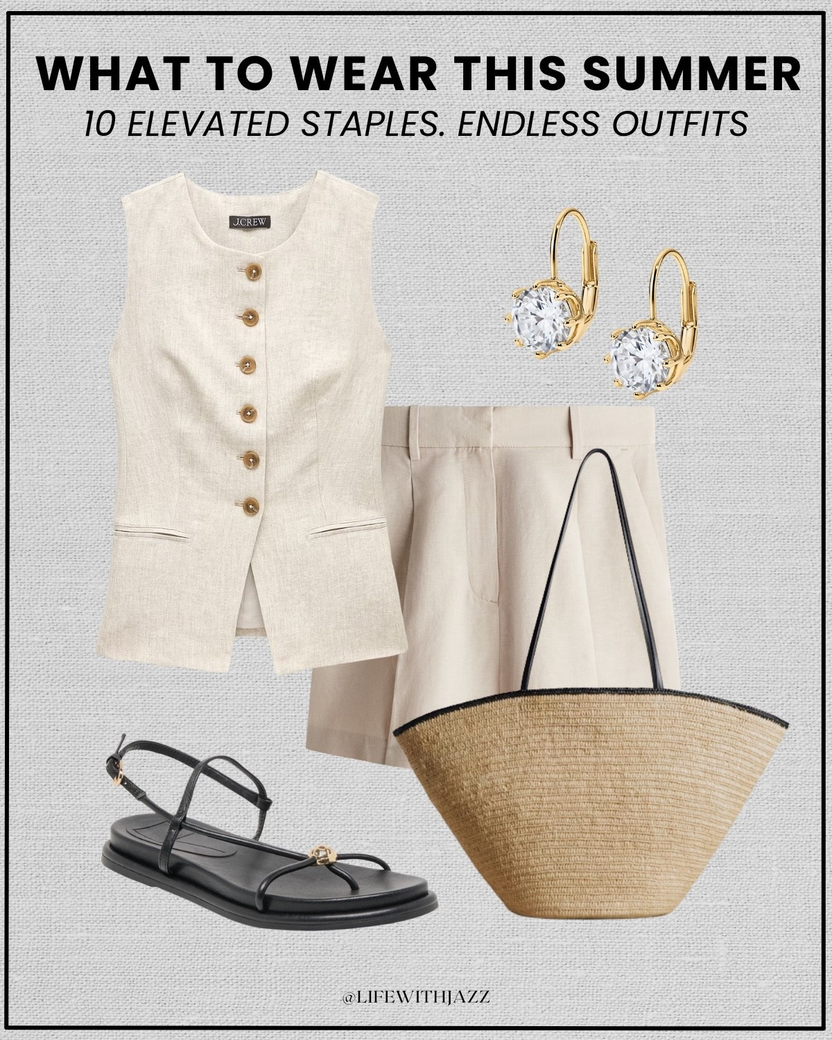 what to wear this summer: 10 elevated staples 

summer style / summer staples / elevated style / dressy outfits / skirt outfits / tailored shorts / strappy sandals / jelly sandals / woven tote bag / straw tote / linen vest

#LTKootd #LTKSeasonal