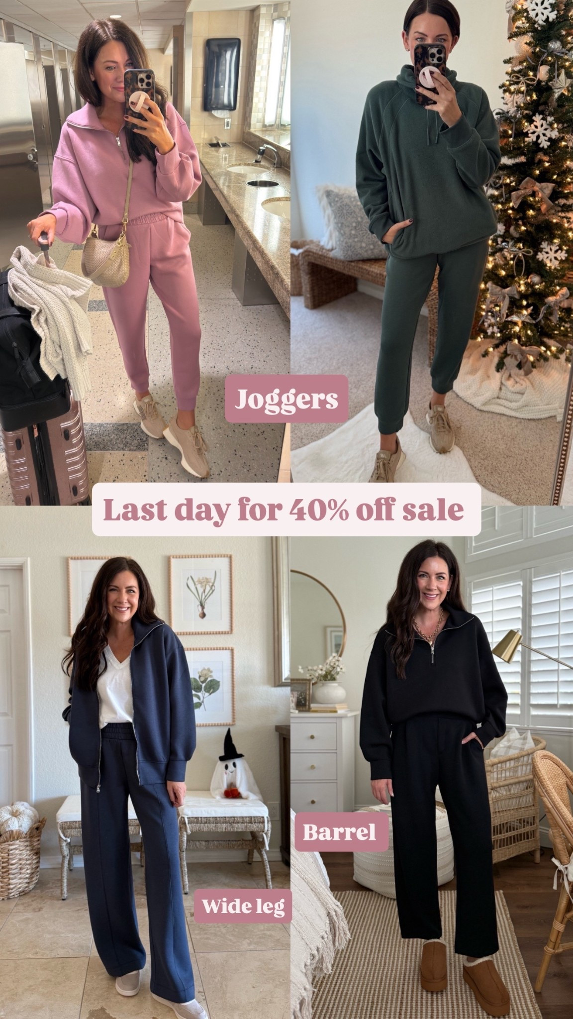 40% OFF ENDS TONIGHT!!
Old navy matching sets that feel like butter👏🏻 perfect for #momlife , travel, working from home, wrapping presents—ALL THE THINGS & looking chic while doing it!
Joggers-small
Wide leg-small
Barrel pants-small
Quarter zip-medium
Full zip up-small
Vintage tee-small

#LTKSaleAlert #LTKGiftGuide #LTKSeasonal