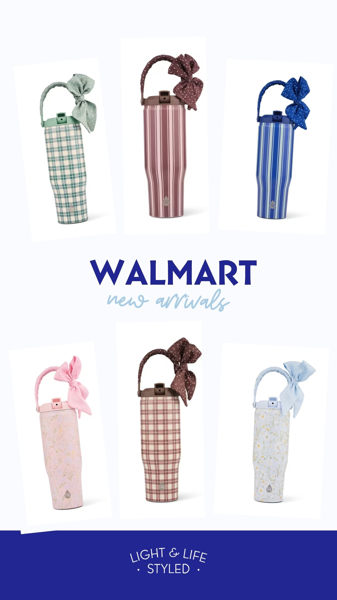 How cute are these Walmart bow tumblers?! 🎀 From plaid to florals, these would make fun gifts or an everyday cup for yourself!  

 #LTKdayinmylife #LTKmomlife #LTKHome