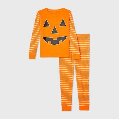 Kids' Halloween Pumpkin Matching Family Pajama Set - Orange | Target