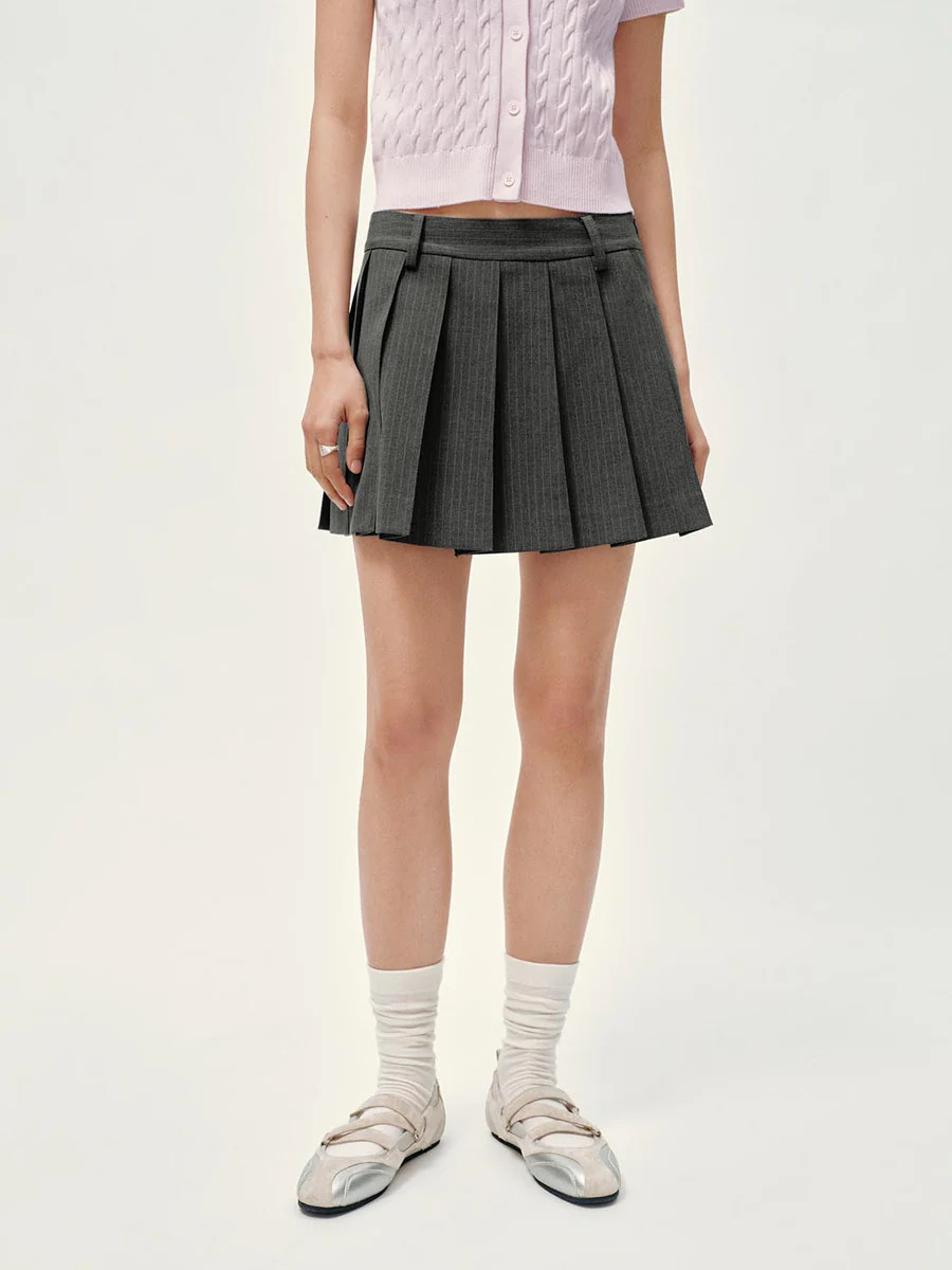 Striped Pleated Mini Skirts | Urban Revivo