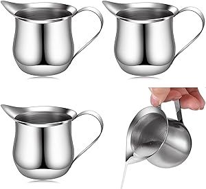 Honeydak 4 Pieces Creamer Pitcher Bell Shaped Creamer 3 Ounce Espresso Pouring Cup Stainless Stee... | Amazon (US)