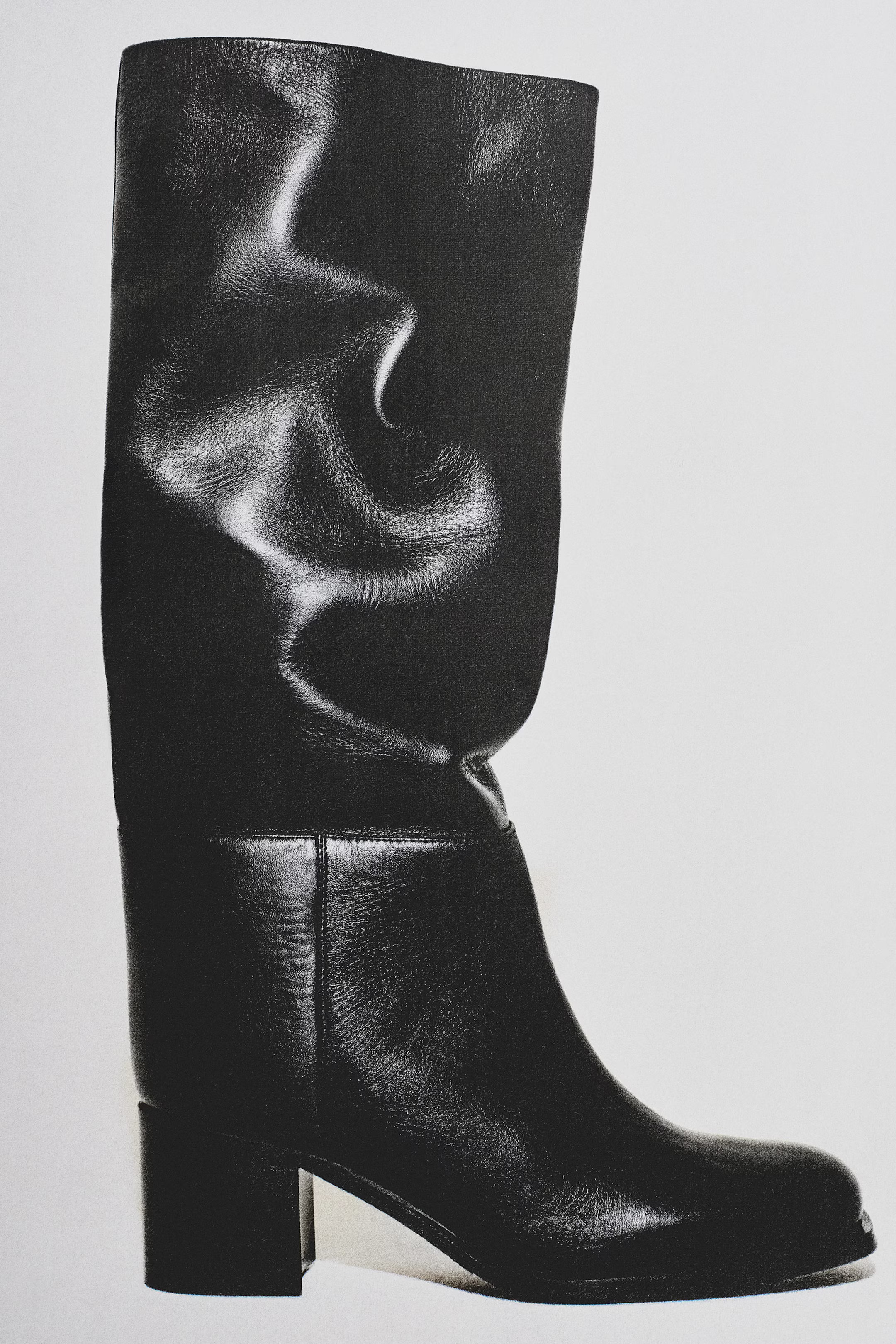 HEELED LEATHER KNEE BOOTS - BLACK | COS GB | COS UK