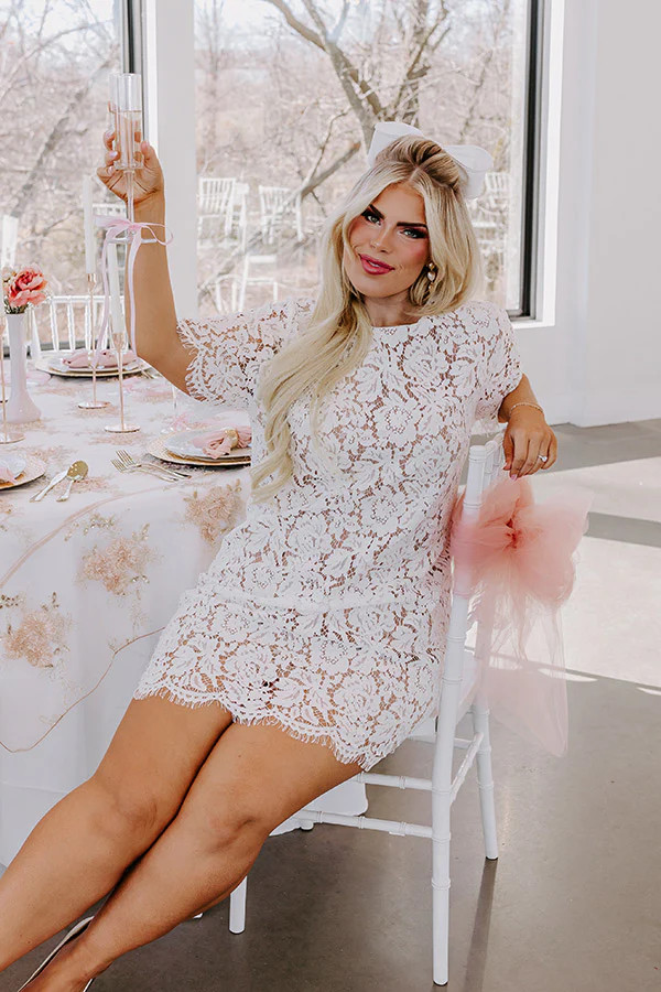 Dearest Memory Lace Dress in White Curves | Impressions Online Boutique