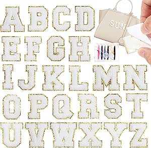 Self-Adhesive Chenille Letters Patches: 26PCS White Letter Patches Stickers Varsity Letter Patche... | Amazon (US)