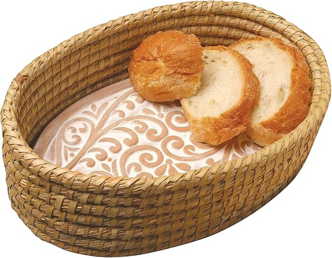 Bread Warmer Basket with Stone - Bread Baskets for Serving Tortilla, Sourdough Maker, House Warmi... | Amazon (US)