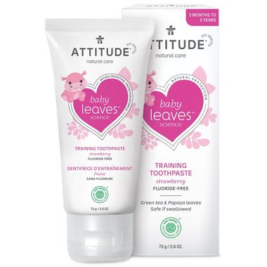 ATTITUDE Baby Leaves Training Toothpaste Strawberry Flavour Fluoride Free | Well.ca