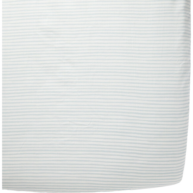 Stripes Away Organic Crib Sheet, Sea | Maisonette