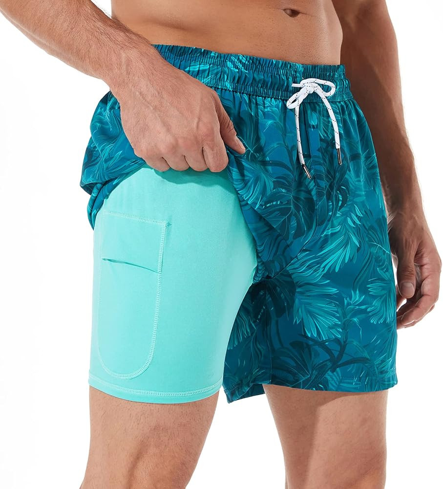 BRISIRA Mens Swim Trunks Swim Shorts for Men Quick Dry 5 inch Inseam Beach Shorts with Compressio... | Amazon (CA)