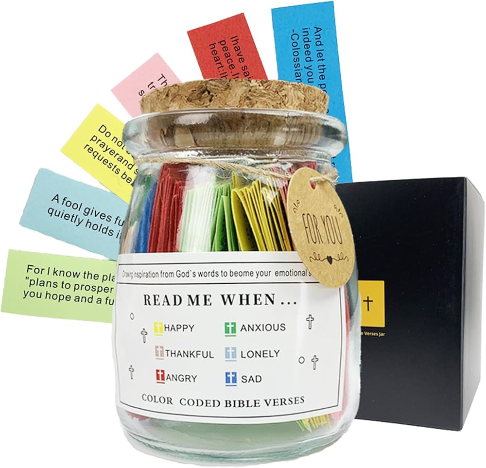 Bible Verse Jar,Scripture Prayer Cards Hope Jar,Religious Graduation Gift,Read Me When Bible Vers... | Amazon (US)