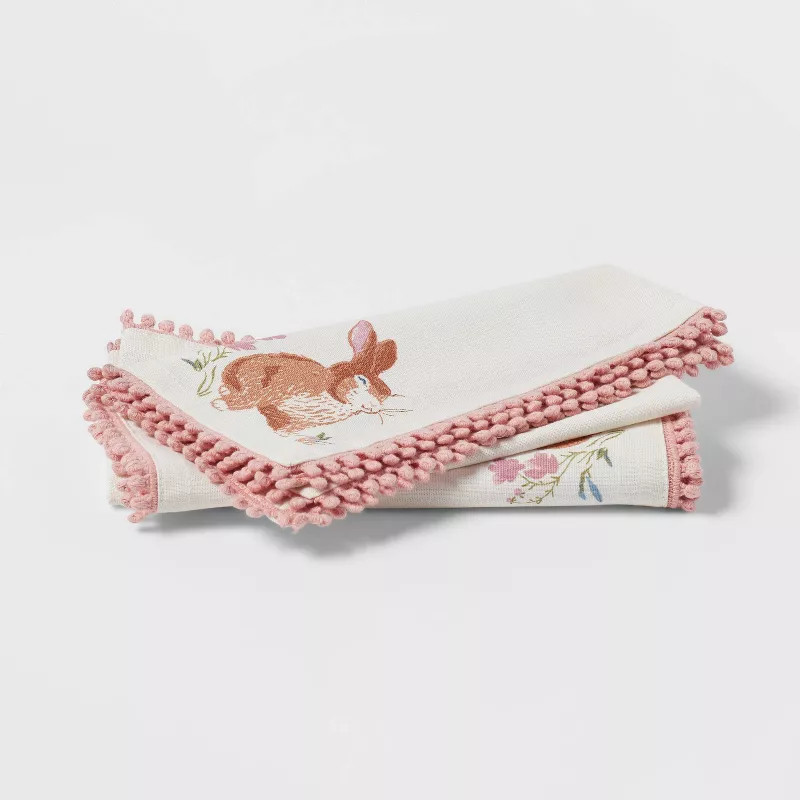2pk Cotton Bunny Napkins - Threshold™ | Target