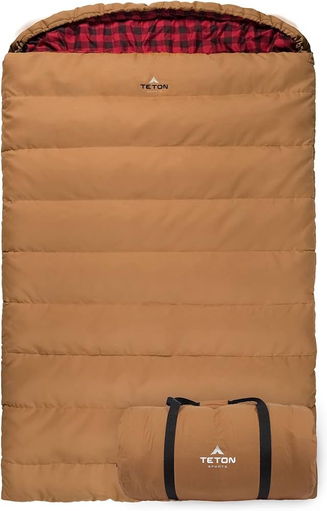 TETON Sports Canvas Mammoth Queen-Size Double Sleeping Bag; Warm and Comfortable for Family Campi... | Amazon (US)