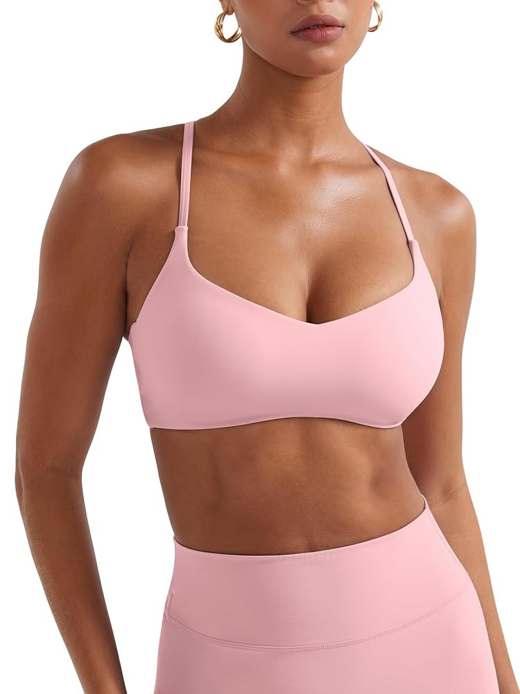 YEOREO Y Back Sports Bras for Women Padded Racerback Bra Paisely Light Impact Adjustable Straps G... | Amazon (US)