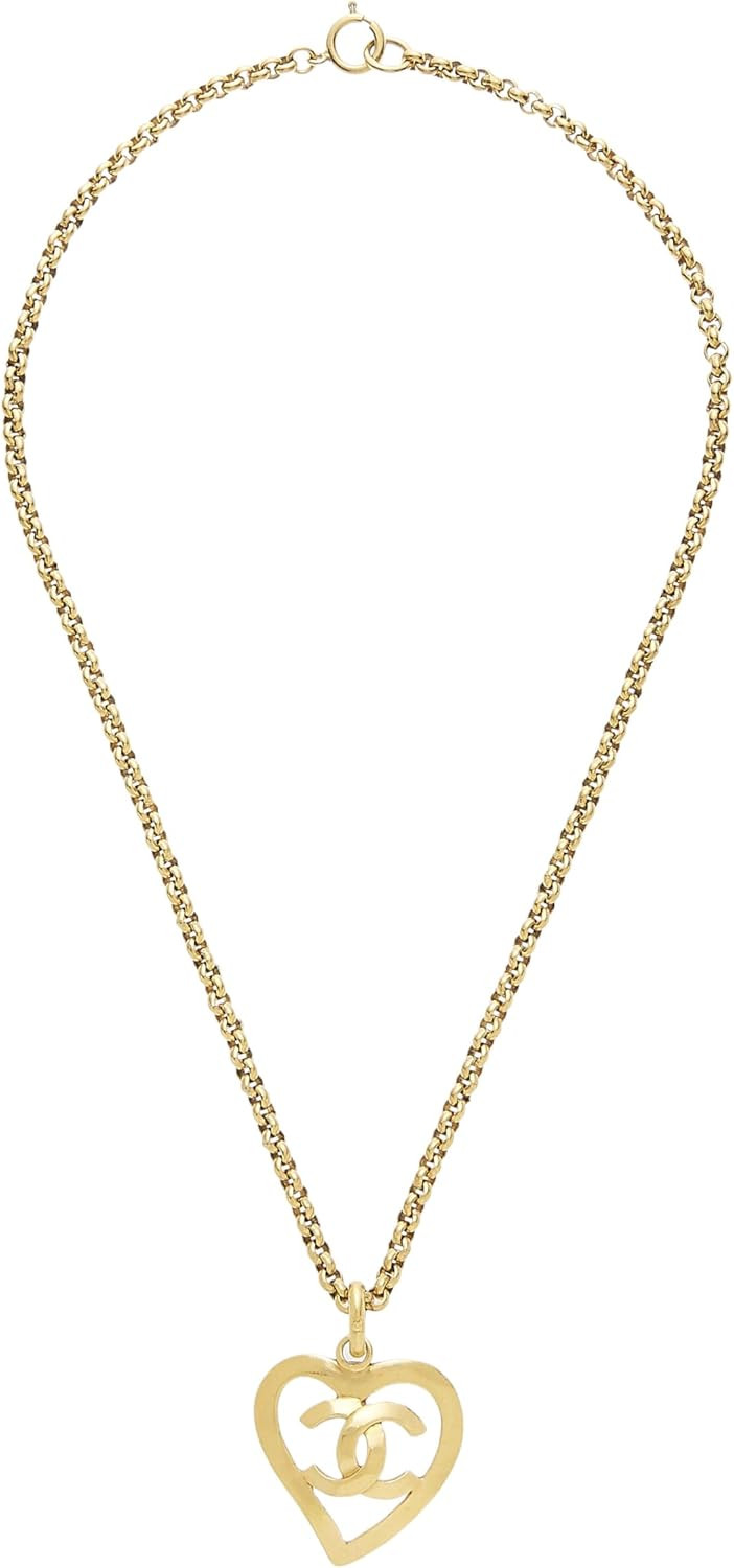 Amazon.com: Chanel, Pre-Loved Gold 'CC' Open Heart Necklace, Gold : Luxury Stores | Amazon (US)