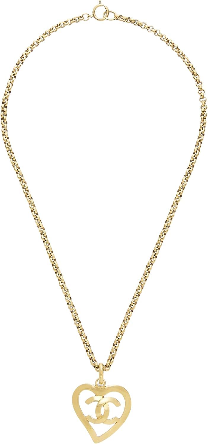 Amazon.com: Chanel, Pre-Loved Gold 'CC' Open Heart Necklace, Gold : Luxury Stores | Amazon (US)