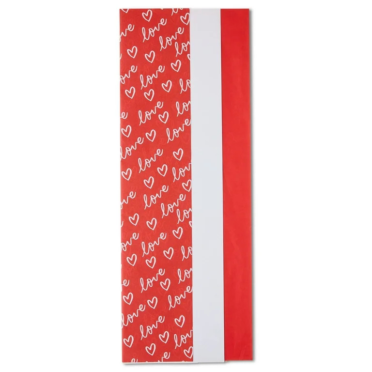 Love Gift Tissue Paper, Red and White, 12 Sheets, Valentine's Day by Way To Celebrate | Walmart (US)